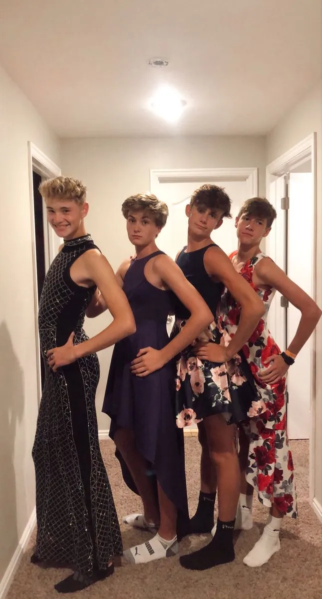 Group feminine boys